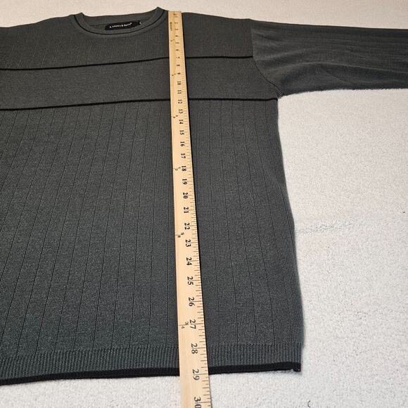 NWT A. Adams & Spire Men’s L Gray Crewneck Sweater Rib Knit Pullover Classic - Picture 7 of 9